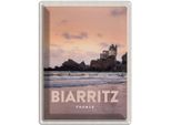 Vianmo Insegna Di Latta 40X30 Cm Biarritz France Sonnenuntergang