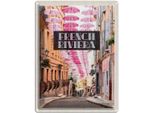 Vianmo Insegna Di Latta 40X30 Cm French Riviera Rosa Schirm Altstadt