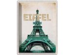 Vianmo Insegna Di Latta 40X30 Cm Eiffel Tower Retro Tourismus