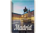 Vianmo Insegna Di Latta 40X30 Cm Madrid Spain Stadt Sonnenuntergang