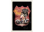 Vianmo Insegna In Legno 18X12 Cm Usa Amerika Route Us 66 Motorrad Frau