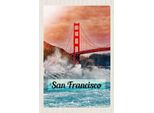 Vianmo Insegna In Legno 18X12 Cm San Francisco Wellen Meer BrüCke