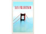 Vianmo Insegna In Legno 18X12 Cm San Francisco BrüCke Himmel Blau