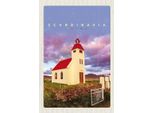 Vianmo Insegna In Legno 18X12 Cm Skandinavien Haus Rot Dach Wiese