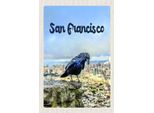 Vianmo Insegna In Legno 18X12 Cm San Francisco Aussicht Auf Stadt Rabe