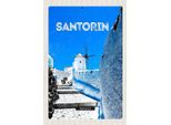 Vianmo Insegna In Legno 18X12 Cm Santorini Griechenland WeißE Treppen
