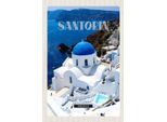 Vianmo Insegna In Legno 18X12 Cm Santorini Greece GebäUde Weiß Blau