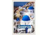 Vianmo Insegna In Legno 18X12 Cm Santorini Greece Stadt Weiß Blau