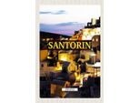 Vianmo Insegna In Legno 18X12 Cm Santorini Abend Aussicht Auf Die Stadt