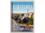 Vianmo Insegna Di Latta 40X30 Cm Barcelona Spanien Reise La Pedrera