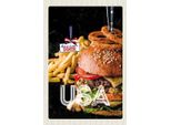 Vianmo Insegna In Legno 18X12 Cm Usa Burger Pommes Zwiebelringe Essen