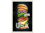 Vianmo Insegna In Legno 18X12 Cm Amerika Usa Burger Tomaten GemäLde