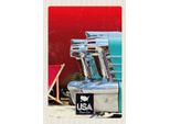 Vianmo Insegna In Legno 18X12 Cm Amerika Oldtimer Blau Silber