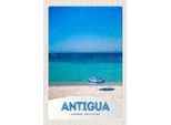 Vianmo Insegna In Legno 18X12 Cm Antigua Karibik Insel Meer Strand