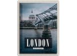 Vianmo Insegna Di Latta 40X30 Cm London Uk JahrtausendbrüCke Aussicht