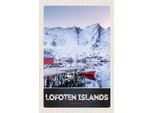 Vianmo Insegna In Legno 18X12 Cm Lofoten Island Norwegen Winter Schnee