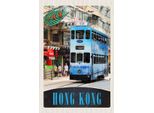 Vianmo Insegna In Legno 18X12 Cm Hong Kong StraßEnbahn Stadt City Asien