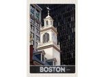 Vianmo Insegna In Legno 18X12 Cm Usa Amerika Boston SehenswüRdigkeit