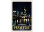 Vianmo Insegna In Legno 18X12 Cm Frankfurt Nacht BrüCke
