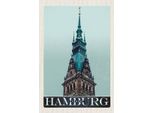 Vianmo Insegna In Legno 18X12 Cm Hamburg Kirche