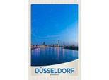 Vianmo Insegna In Legno 18X12 Cm DüSseldorf Fluss Stadt BrüCke Turm