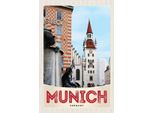 Vianmo Insegna In Legno 18X12 Cm MüNchen Aussicht Stadt