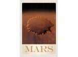 Vianmo Insegna In Legno 18X12 Cm Mars Weltraum Abdruck Roter Planet