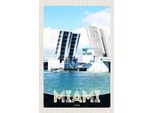 Vianmo Insegna In Legno 18X12 Cm Miami Amerika Usa BrüCke Schiffe