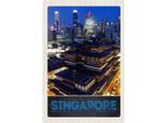 Vianmo Insegna In Legno 18X12 Cm Singapur Stadt Asien Hochhaus Indien