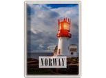 Vianmo Insegna Di Latta 40X30 Cm Norwegen Leuchtturm Gewitter Meer