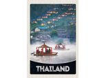 Vianmo Insegna In Legno 18X12 Cm Thailand Asien Fluss HäUser Boot