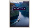 Vianmo Insegna Di Latta 40X30 Cm Norwegen Kreuzfahrt Reise Meer Gebirge