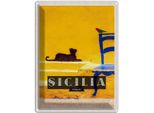 Vianmo Insegna Di Latta 40X30 Cm Sizilien Italien Malerisches Bild Katze