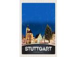 Vianmo Insegna In Legno 18X12 Cm Stuttgart Altstadt GebäUde