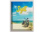 Vianmo Insegna Di Latta 40X30 Cm Sylt Strand Meer Sand Sommer Fahrrad