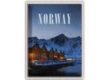 Vianmo Insegna Di Latta 40X30 Cm Norwegen Winter Schnee Urlaubsort