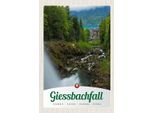 Vianmo Insegna In Legno 18X12 Cm GießBachfall Wald Wasserfall