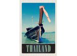 Vianmo Insegna In Legno 18X12 Cm Thailand Blaues Boot