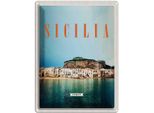 Vianmo Insegna Di Latta 40X30 Cm Sizilien Strand Europa Urlaubsort