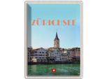 Vianmo Insegna Di Latta 40X30 Cm ZüRich Schweiz Ausblick See Auf Stadt