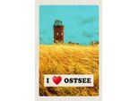 Vianmo Insegna In Legno 18X12 Cm Ostsee Turm Weide Himmel
