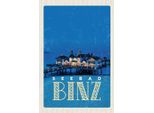 Vianmo Insegna In Legno 18X12 Cm Binz Seebad Haus Abend