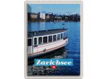 Vianmo Insegna Di Latta 40X30 Cm ZüRich Schiff Boot See Stadt Gebirge