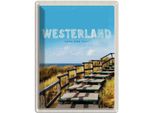 Vianmo Insegna Di Latta 40X30 Cm Westerland Gehweg Am Strand Meer Trip
