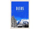 Vianmo Insegna In Legno 18X12 Cm Davos Winterzeit Skiurlaub Wintertour