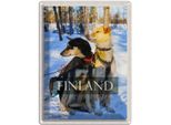 Vianmo Insegna Di Latta 40X30 Cm Finnland Schnee Winterzeit Wald Hunde