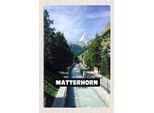 Vianmo Insegna In Legno 18X12 Cm Matterhorn Schweiz Fluss Berg Stadt