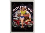 Vianmo Insegna Di Latta 40X30 Cm Usa Amerika Route Us 66 Biker Frau
