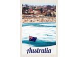 Vianmo Insegna In Legno 18X12 Cm Australien Strand Meer Wellen Sonne