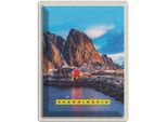 Vianmo Insegna Di Latta 40X30 Cm Skandinawien Gebirge Meer Rote HäUser